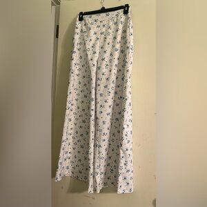 SHEIN Blue Floral Print Wide Leg Pants